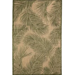 Kirklands Home Golden Green Palm Leaves Outdoor Area Rug, 7x9 Outlet