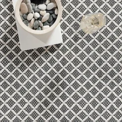 Kirklands Home Gray & White Trellis Indoor/Outdoor Rug, 5x8 Online
