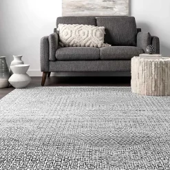 Kirklands Home Gray Abstract Pattern Washable Area Rug, 4x6 Clearance