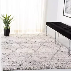 Kirklands Home Gray and Ivory Fontana Shag Area Rug, 5x7 Sale