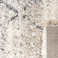 Kirklands Home Gray and Ivory Fontana Shag Area Rug, 6x6 Best