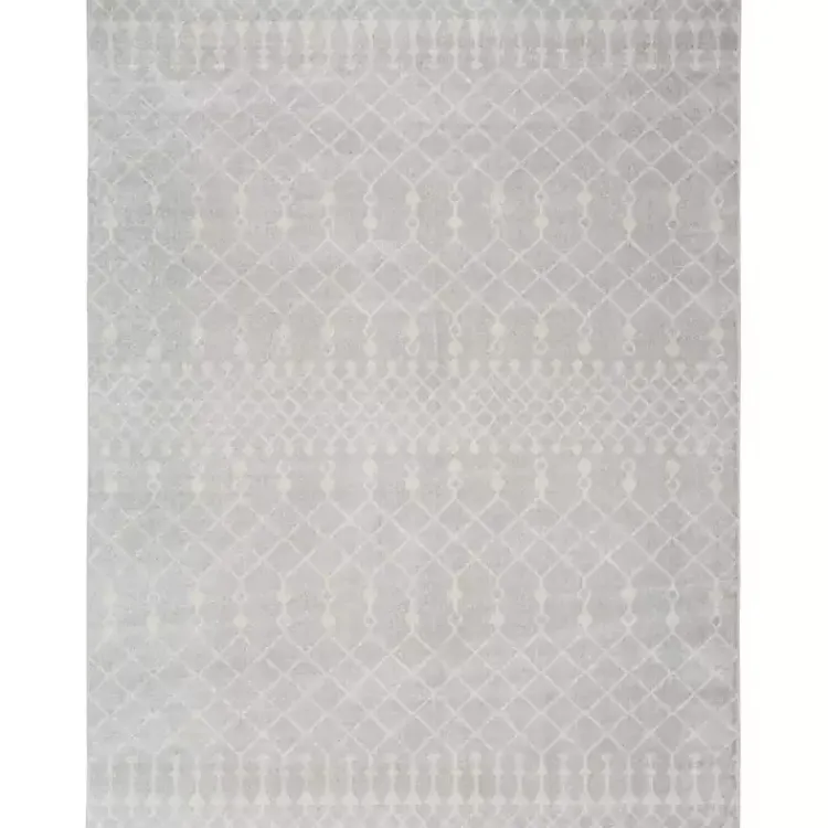 Kirklands Home Gray and Ivory Moroccan Trellis Area Rug, 9x12 Sale