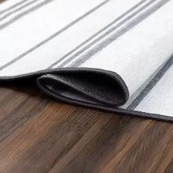 Kirklands Home Gray and White Stripe Washable Area Rug, 3x5 Outlet