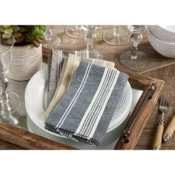 Kirklands Home and White Striped Napkins, Set of 4 Gray Best