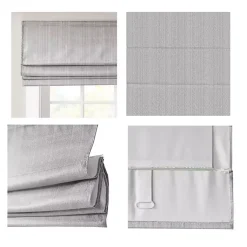 Kirklands Home Basketweave Cordless Roman Shade, 35 in. Gray Discount
