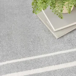 Kirklands Home Bordered Indoor/Outdoor Area Rug, 5x7 Gray New