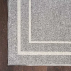 Kirklands Home Gray Bordered Indoor/Outdoor Area Rug, 6x9 Outlet
