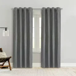 Kirklands Home Bryson Textured Curtain Panel, 95 in. Gray Best
