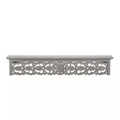 Kirklands Home Gray Carved Floral Decorative Wall Shelf Hot