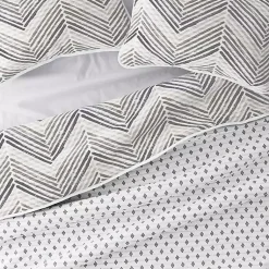 Kirklands Home Gray Chevron Reversible 3-pc. Queen Quilt Set Outlet