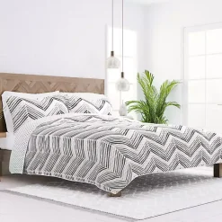 Kirklands Home Gray Chevron Reversible 3-pc. King Quilt Set Sale