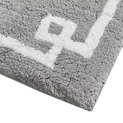Kirklands Home Cotton Tufted Bath Mat with Border, 30 in. Gray Outlet