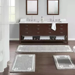 Kirklands Home Cotton Tufted Bath Runner with Border Gray Sale