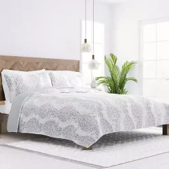 Kirklands Home Gray Damask Reversible 2-pc. Twin Quilt Set Online