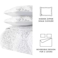 Kirklands Home Gray Damask Reversible 2-pc. Twin Quilt Set Online