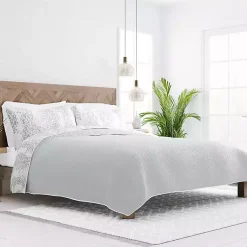 Kirklands Home Gray Damask Reversible 3-pc. Queen Quilt Set Online