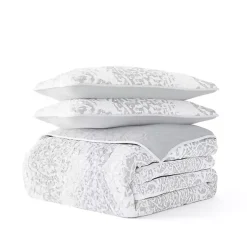Kirklands Home Gray Damask Reversible 3-pc. King Quilt Set Discount