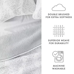 Kirklands Home Gray Damask Reversible 3-pc. King Quilt Set Discount