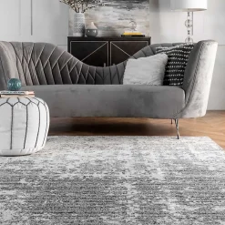 Kirklands Home Gray Distressed Power Loomed Area Rug, 10x14 Outlet
