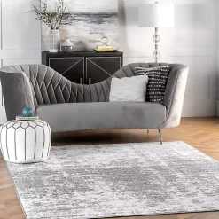 Kirklands Home Gray Distressed Power Loomed Area Rug, 12x15 Hot