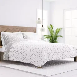 Kirklands Home Gray Dotted Reversible 3-pc. King Quilt Set Discount