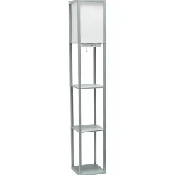 Kirklands Home Etagere Shelf Charging Floor Lamp Gray Outlet
