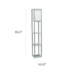 Kirklands Home Etagere Shelf Charging Floor Lamp Gray Outlet