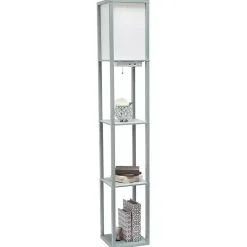 Kirklands Home Etagere Shelf Charging Floor Lamp Gray Outlet