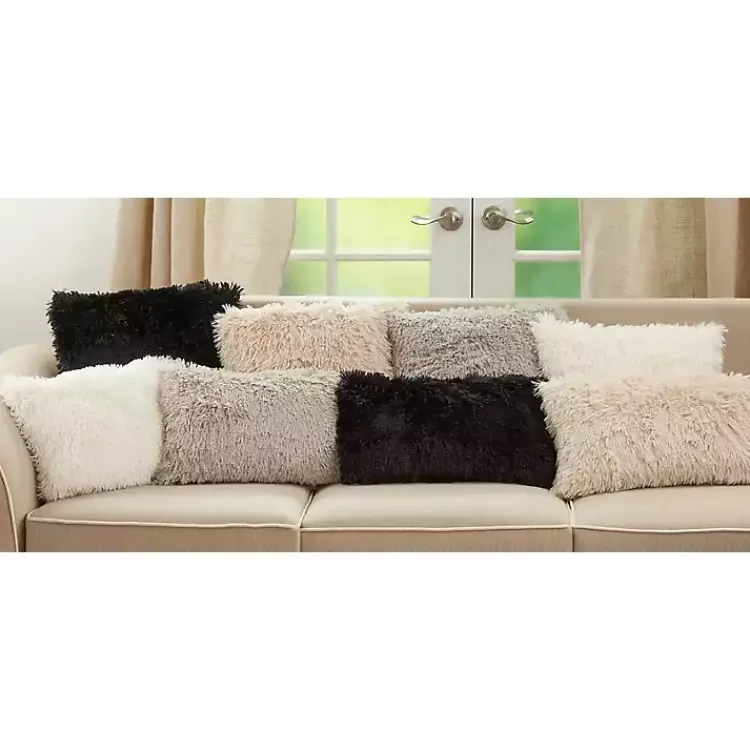 Pillows>Kirklands Home Faux Fur Lumbar Pillow Gray