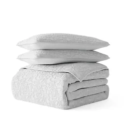 Kirklands Home Floral Stitch 3-pc. Queen Quilt Set Gray Discount