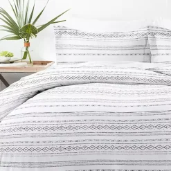 Kirklands Home Gray Geometric 3-pc. King Duvet Cover Set Sale