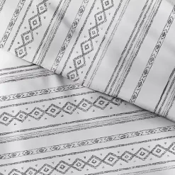 Kirklands Home Gray Geometric 3-Pc. Queen Duvet Cover Set Hot