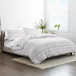 Kirklands Home Gray Geometric 3-Pc. Queen Duvet Cover Set Hot