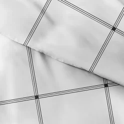 Kirklands Home Gray Grid Plaid 3-pc. Micro King Duvet Cover Set Clearance