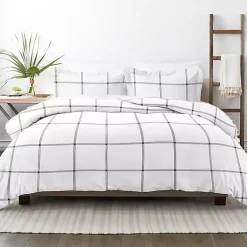 Kirklands Home Gray Grid Plaid 2-pc. Micro Twin Duvet Cover Set Clearance