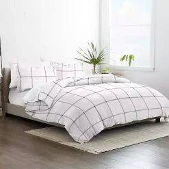 Kirklands Home Gray Grid Plaid 2-pc. Micro Twin Duvet Cover Set Clearance