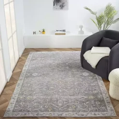 Kirklands Home Gray Ivory Area Rug, 7x9 Hot