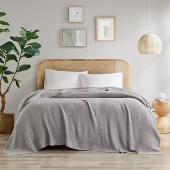 Blankets & Throws>Kirklands Home King Rylan Knit Blanket Gray