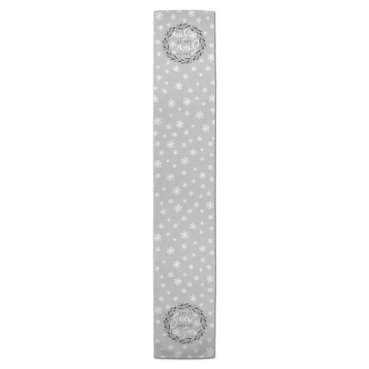 Christmas Dining & Entertaining>Kirklands Home Let It Snow Table Runner, 72 in. Gray