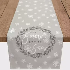 Christmas Dining & Entertaining>Kirklands Home Let It Snow Table Runner, 90 in. Gray