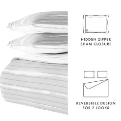 Kirklands Home Gray Linear Reversible 2-pc. Twin Quilt Set Best