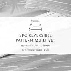 Kirklands Home Gray Linear Reversible 2-pc. Twin Quilt Set Best