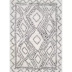Kirklands Home Gray Millie Dotted Trellis Area Rug, 9x12 Best