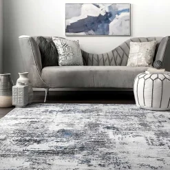 Kirklands Home Gray Modern Abstract Washable Area Rug, 3x5 Outlet