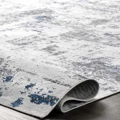 Kirklands Home Gray Modern Abstract Washable Area Rug, 5x8 Hot