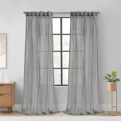Kirklands Home Paloma Curtain Panel, 95 in. Gray New
