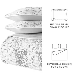 Kirklands Home Gray Patchwork Reversible 3-pc. King Quilt Set Outlet