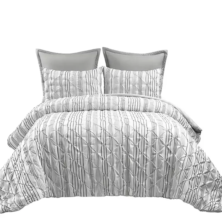 Kirklands Home Gray Pintuck Stripe Full/Queen 5-pc. Comforter Set Online