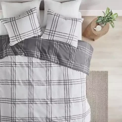 Kirklands Home Gray Plaid Dayton 3-pc. King Comforter Set Discount
