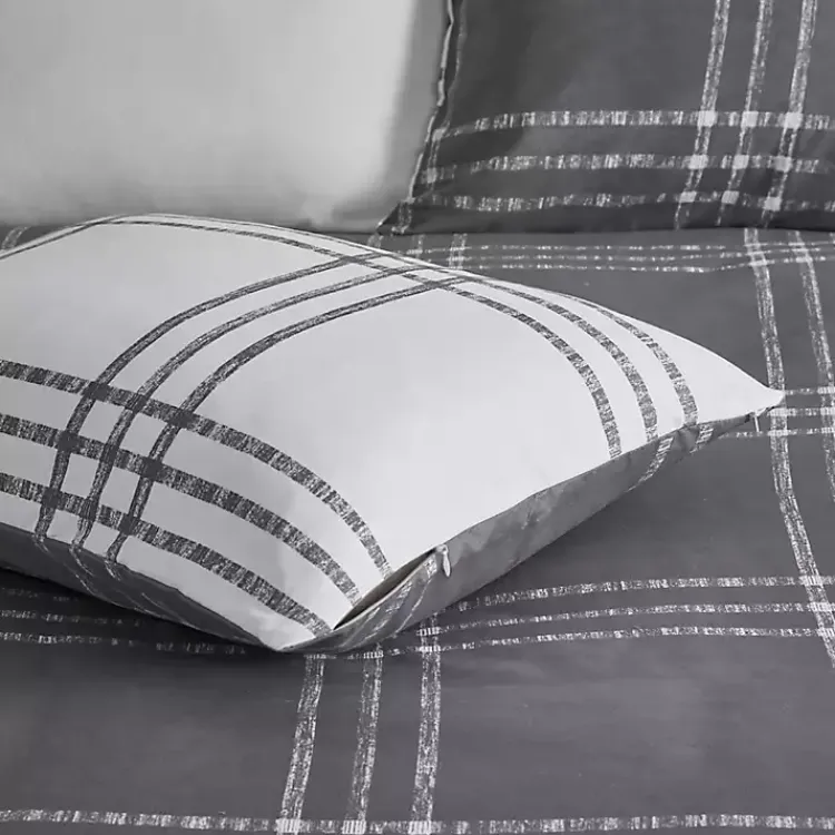 Kirklands Home Gray Plaid Dayton 3-pc. King Comforter Set Discount